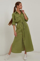 Green casual large size loose dress