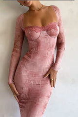 Sexy slim long-sleeved dress