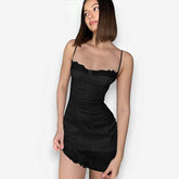 Sexy Fitted dress with straps at the waist and hips with seams