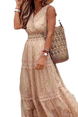 Chiffon Spliced Midi summer Dress