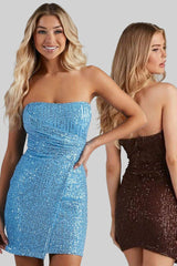 Tight Sequin Hip mini Dress