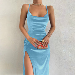 Festive Cheer Velvet Charming Slit Midi Dress