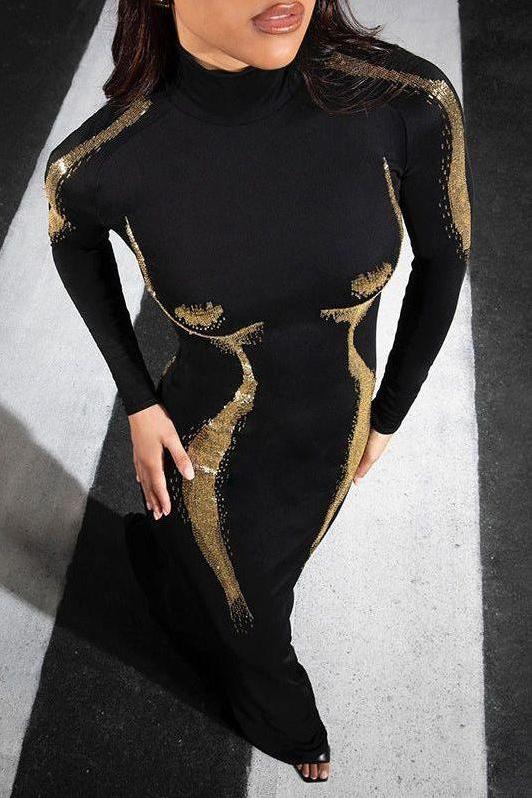 Long-Sleeved body fit dress