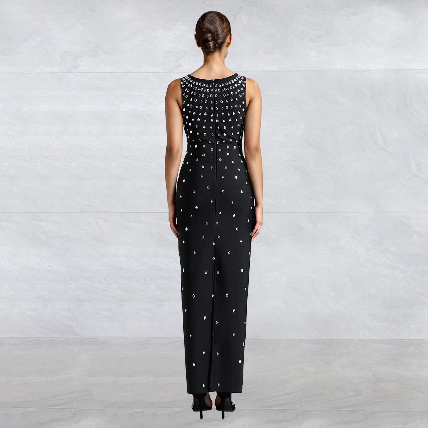 Rhinestone Sleeveless Hip Dress