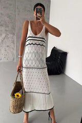 Striped Knitted Midi Dress