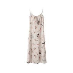 Forest-Style Fitted Halter Dress