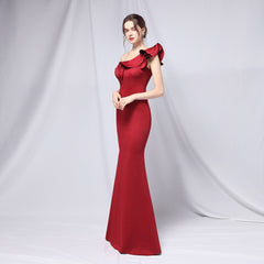 Delana Formal One Charming Shoulder Satin Dress