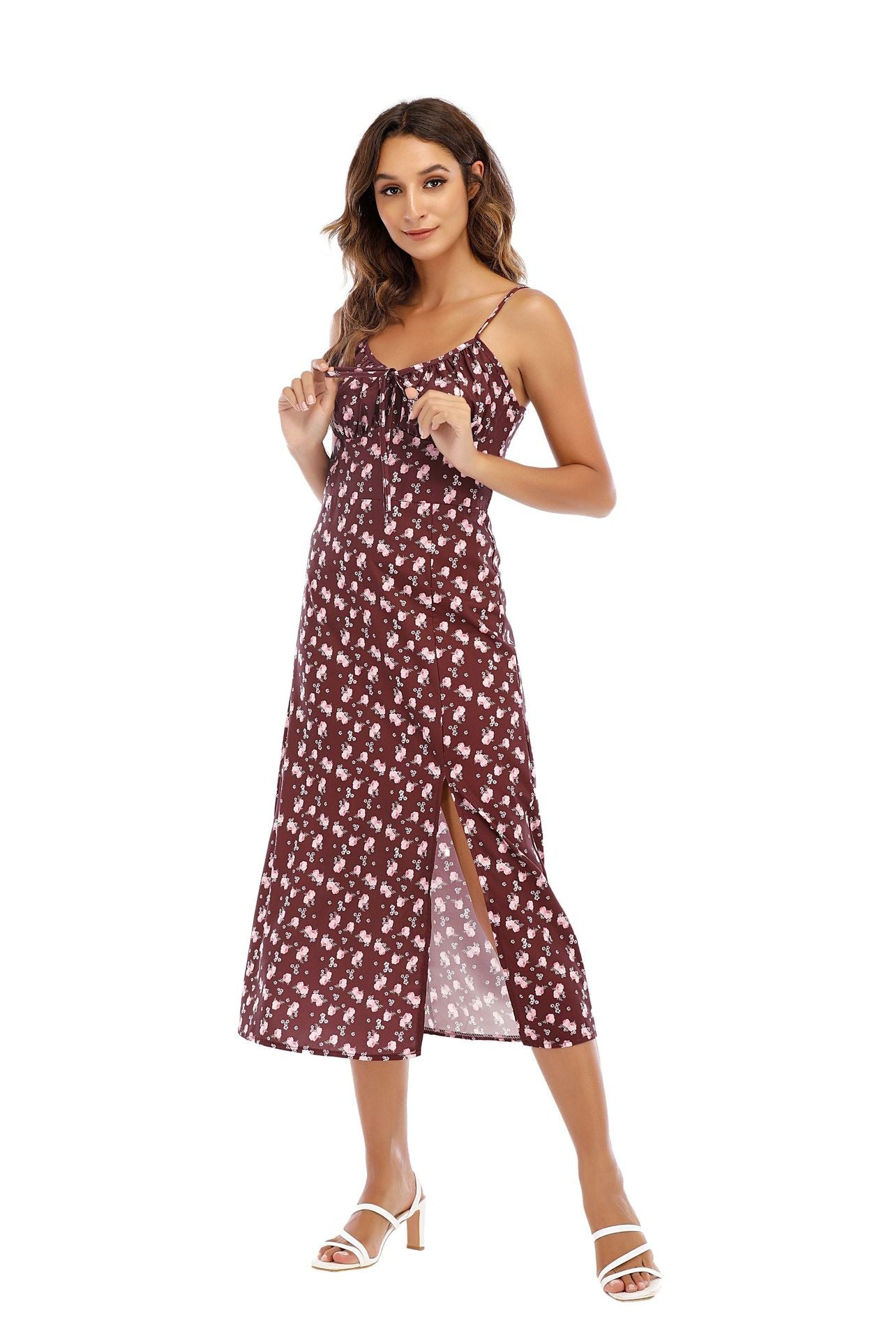 Floral Flair Stylish Woven Midi Dress