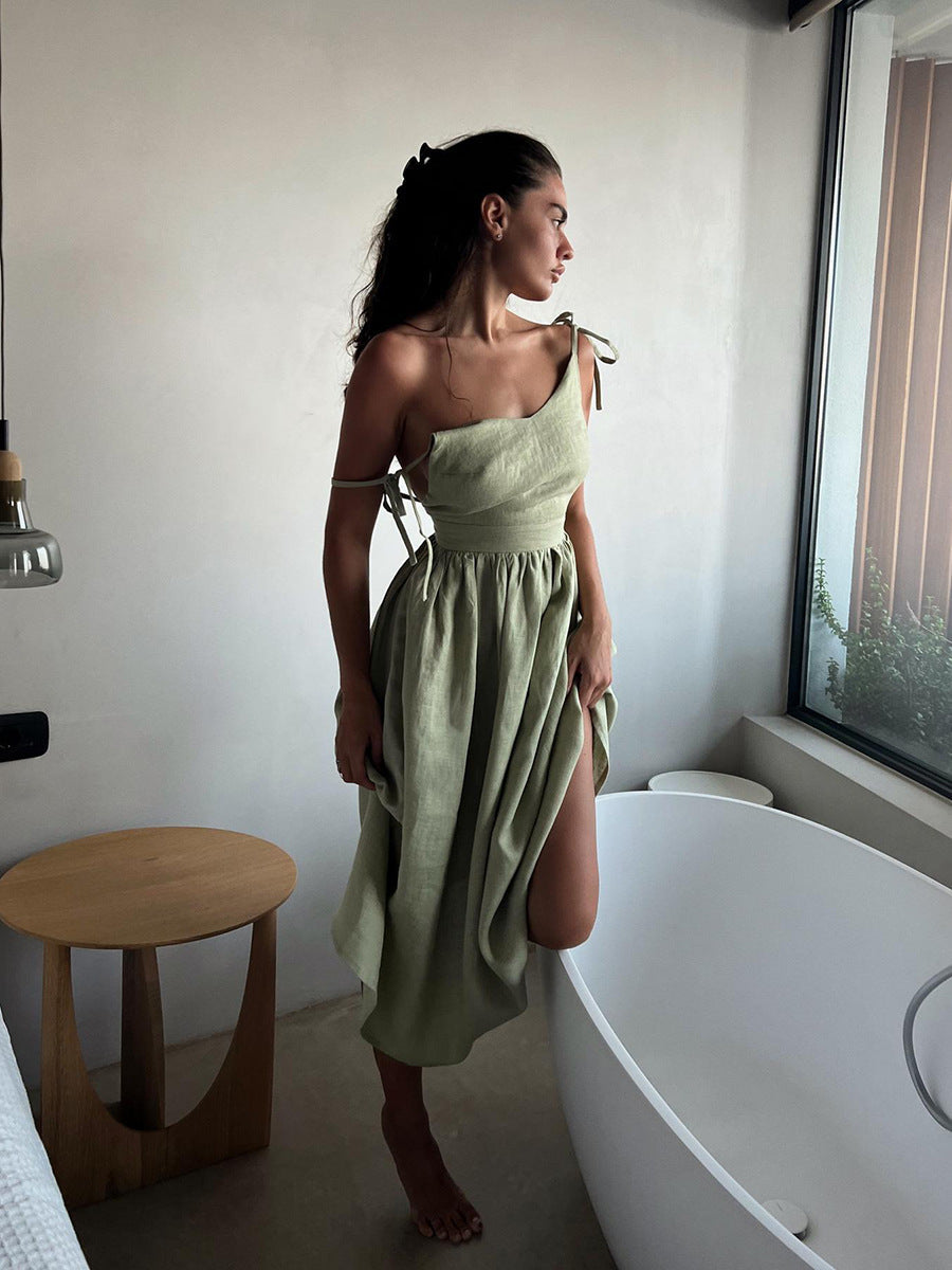 Crochet Cutie Stylish Linen Maxi Dress