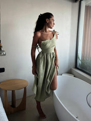 Crochet Cutie Stylish Linen Maxi Dress