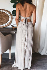 Summeer Backless U Neck Strap Long Dress
