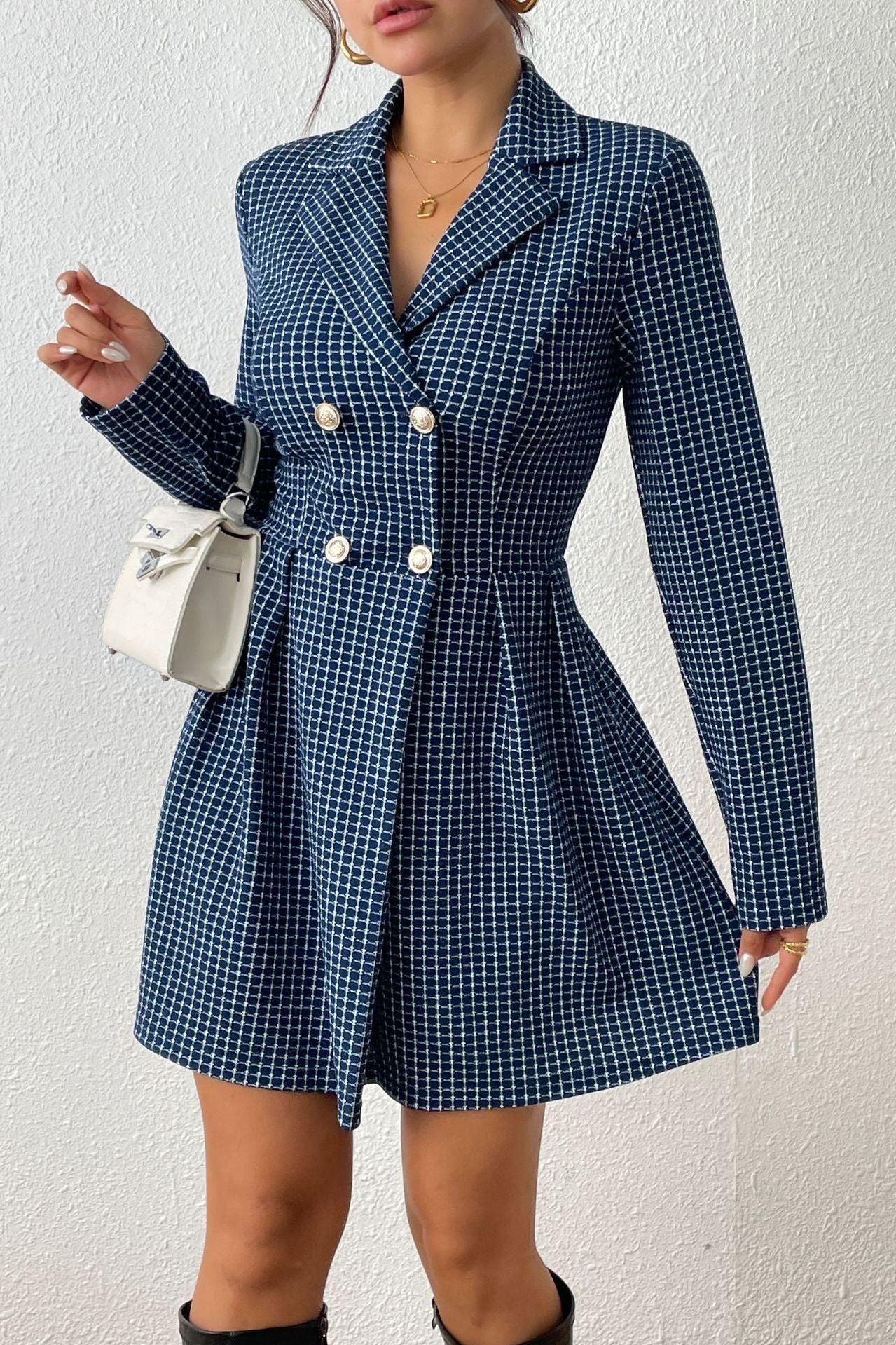 V-neck Long-sleeved Jacket dress