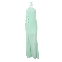 Butterfly Halter Neck Hollow Dress