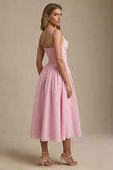 Heavy Embroidery Slim Fit Suspender Dress