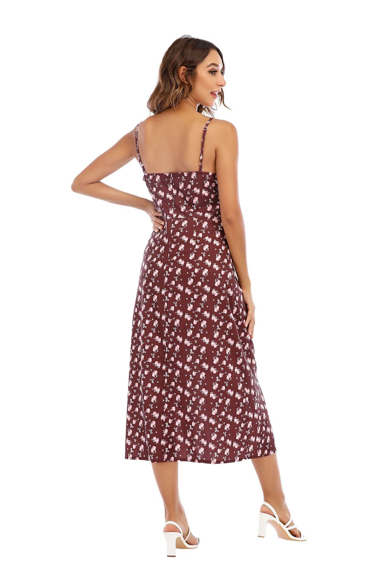 Floral Flair Stylish Woven Midi Dress