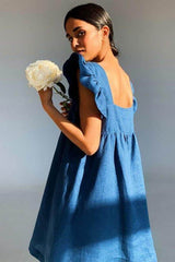 High waist ruffle dress