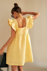 High waist ruffle dress