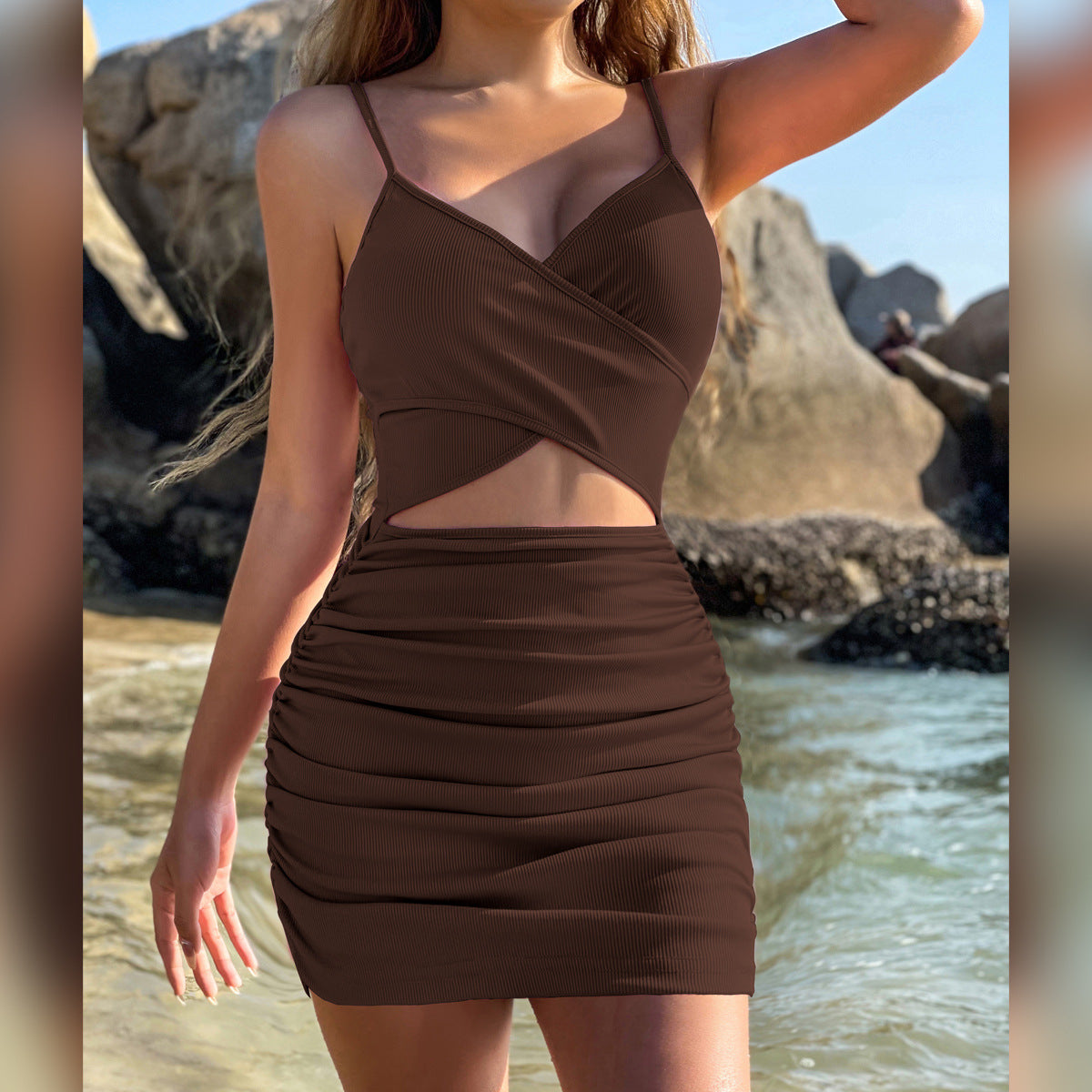 Total Dream Stylish Satin Mini Dress