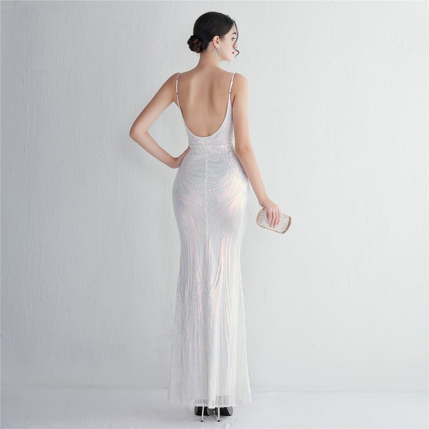 Liana Formal Sequin Charming Scroll Mermaid Dress