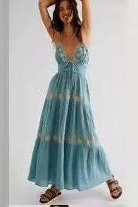 V-Neck Sleeveless Backless summer Maxi Dress