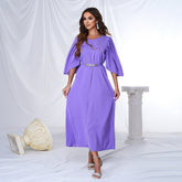 Long Short Sleeved V neck Cocktail Evening Dress Bridesmaid Dress A Line