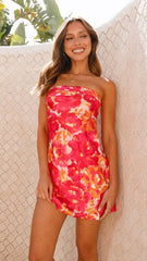 Open Back Floral Print Mini Dress