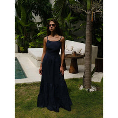 Backless Straps Long Suspender Dress