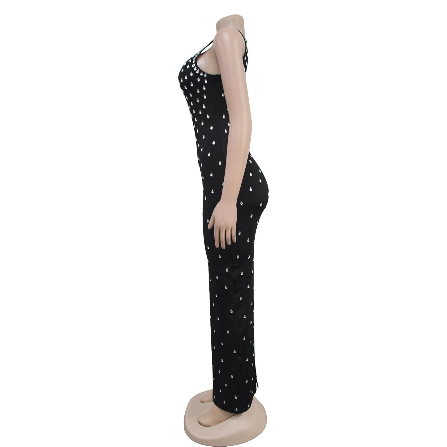 Rhinestone Sleeveless Hip Dress