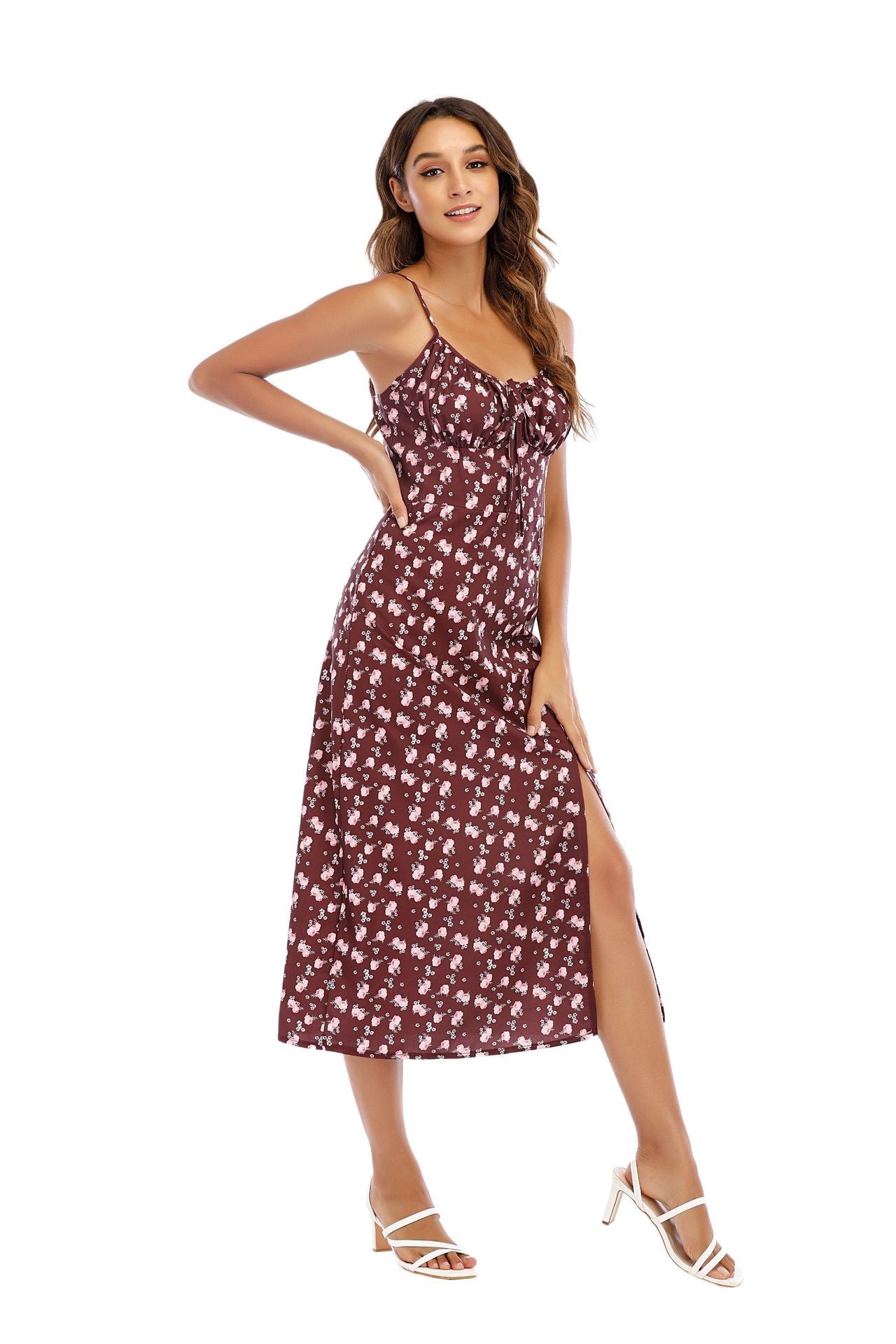 Floral Flair Stylish Woven Midi Dress