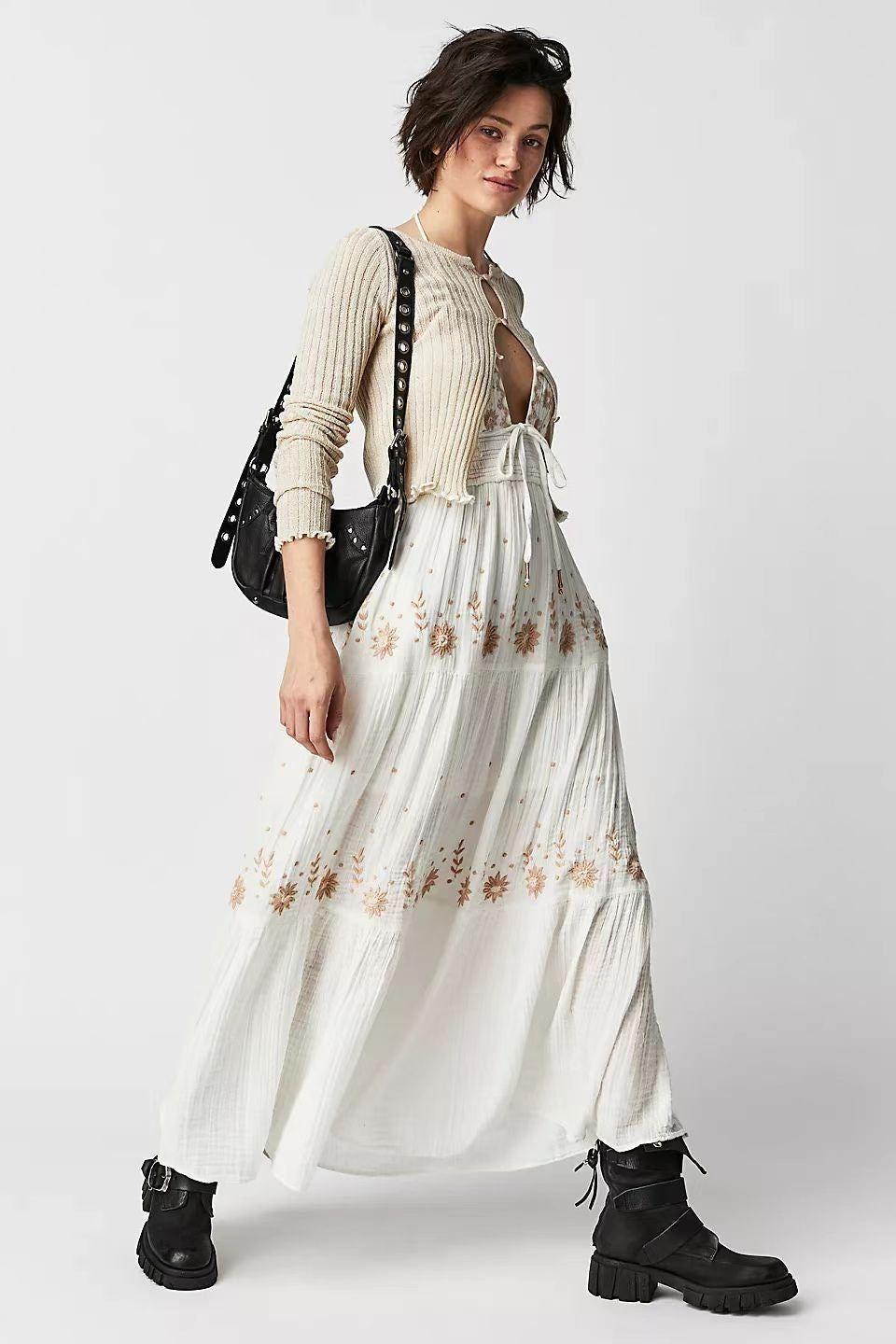 V-Neck Sleeveless Backless summer Maxi Dress