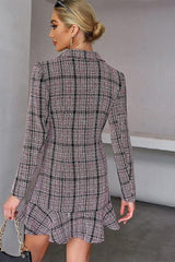 Waist slimming long-sleeved suit dress