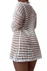 Bikini Cover-up Mesh Hollow Knitted dress