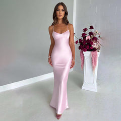 Emilia Draped Stylish Satin Gown