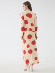 Slim-fitting printed long-sleeved skirt set