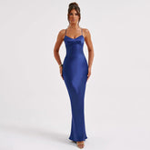 Emilia Draped Stylish Satin Gown