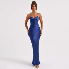 Emilia Draped Stylish Satin Gown