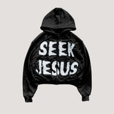 Letter Print Hooded Zip-Up Hoodie