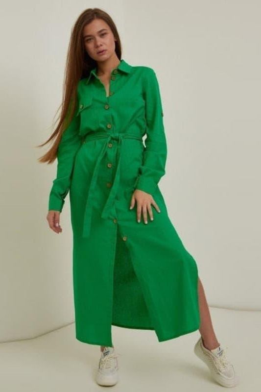 Green casual large size loose dress