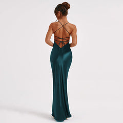 Emilia Draped Stylish Satin Gown