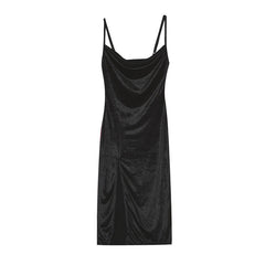 Festive Cheer Velvet Charming Slit Midi Dress