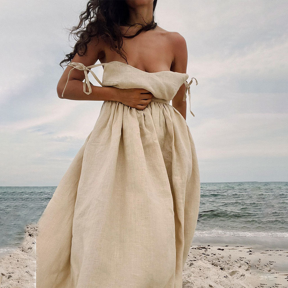 Crochet Cutie Stylish Linen Maxi Dress