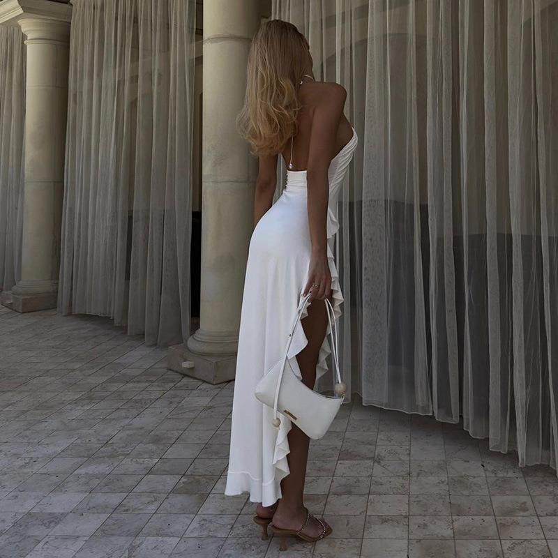 Slim Flower Slit Dress