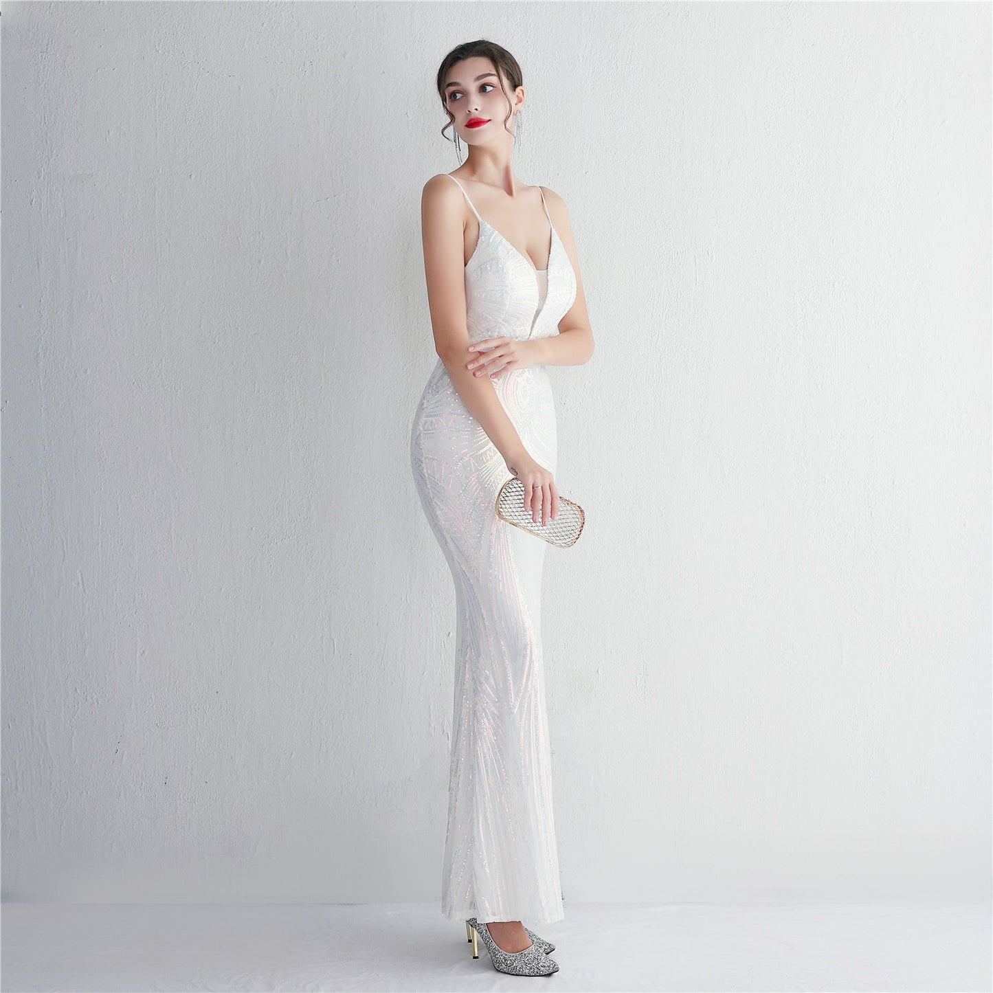 Liana Formal Sequin Charming Scroll Mermaid Dress