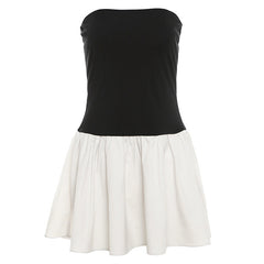 Pleated Dress With Patchwork