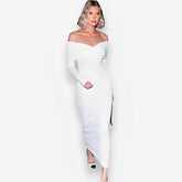 One-line collar banquet evening dress