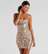 Brianna Sequin Stylish Mesh Bodycon Dress