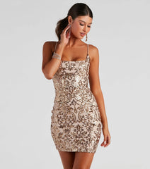 Brianna Sequin Stylish Mesh Bodycon Dress