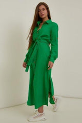 Green casual large size loose dress