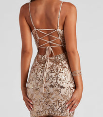 Brianna Sequin Stylish Mesh Bodycon Dress