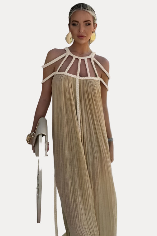 Rope Strapless Halter Neck Loose Dress